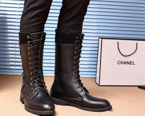 chanel army boots